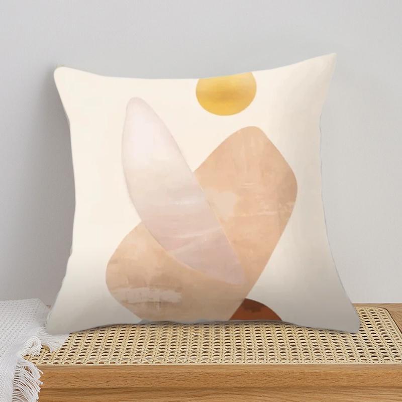 Minimalist Geometric Throw Pillow Cover, Set of 2-Peach