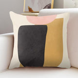 Minimalist Geometric Throw Pillow Cover, Set of 2-Black-Front